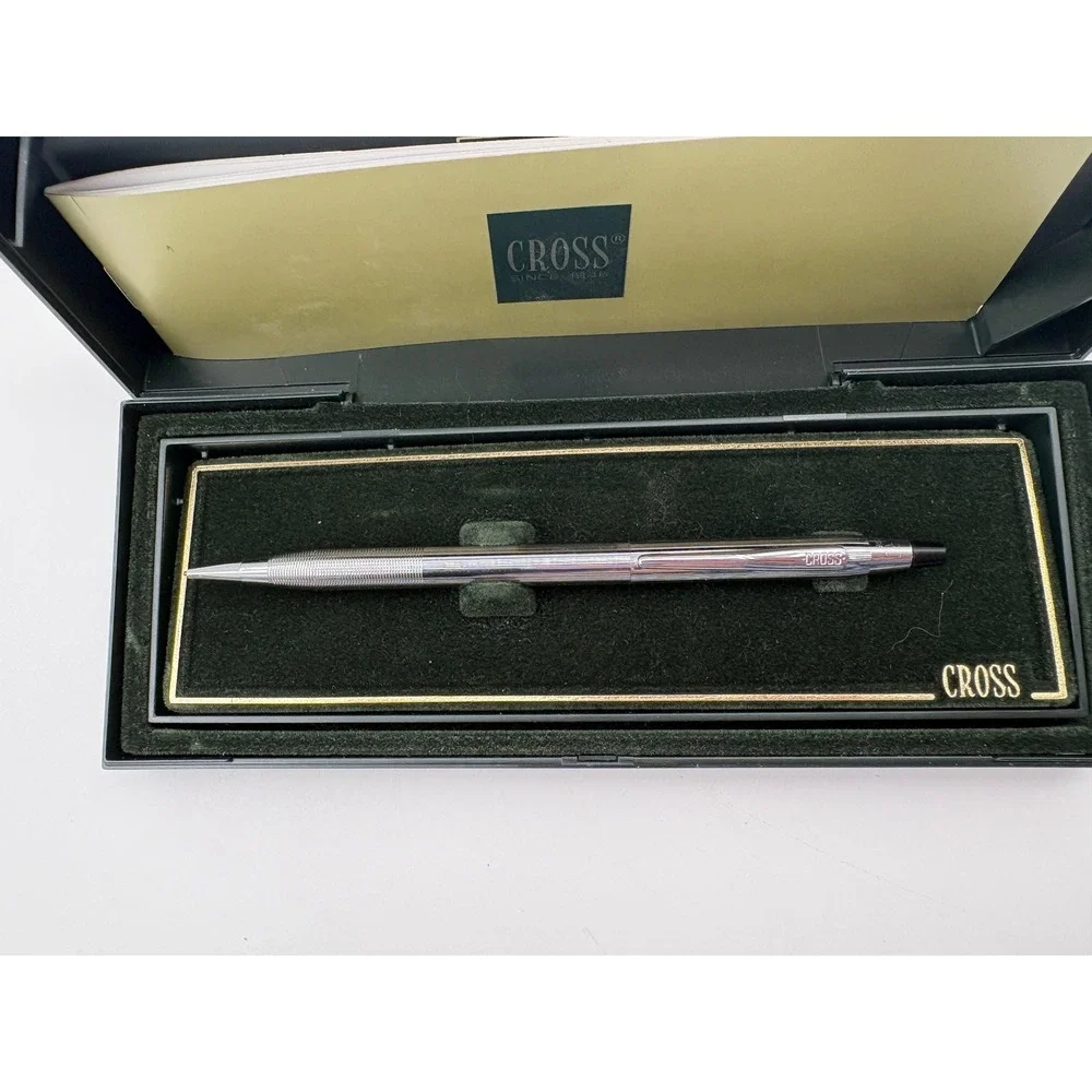 Vintage Cross Classic Century Lustrous Chrome Mechanical Pencil Pinstripe